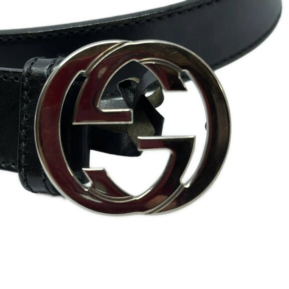 GUCCI - Black Silver Leather Hardware Belt 207-071925 - Picture 3 of 5